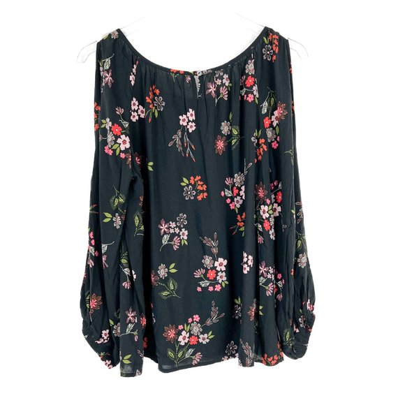 Velvet Graham & Spencer Vivian Floral Print Cold-shoulder Top Size Small S A1689 - Picture 9 of 11